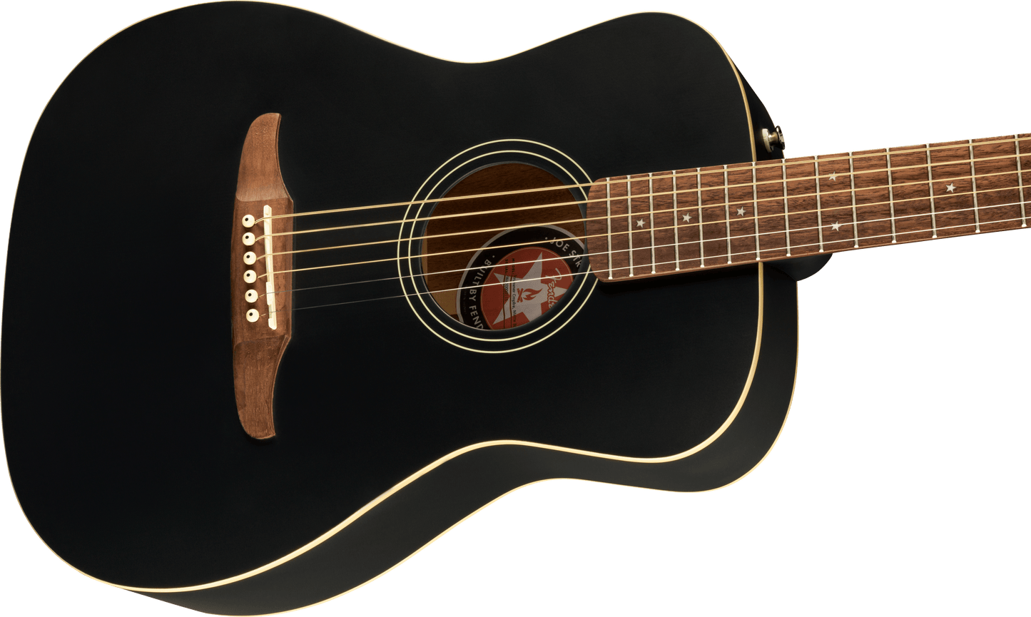 Fender  Joe Strummer Campfire Acoustic Guitar - Matte Black-ACOUSTIC GUITAR-Joondalup Music Centre