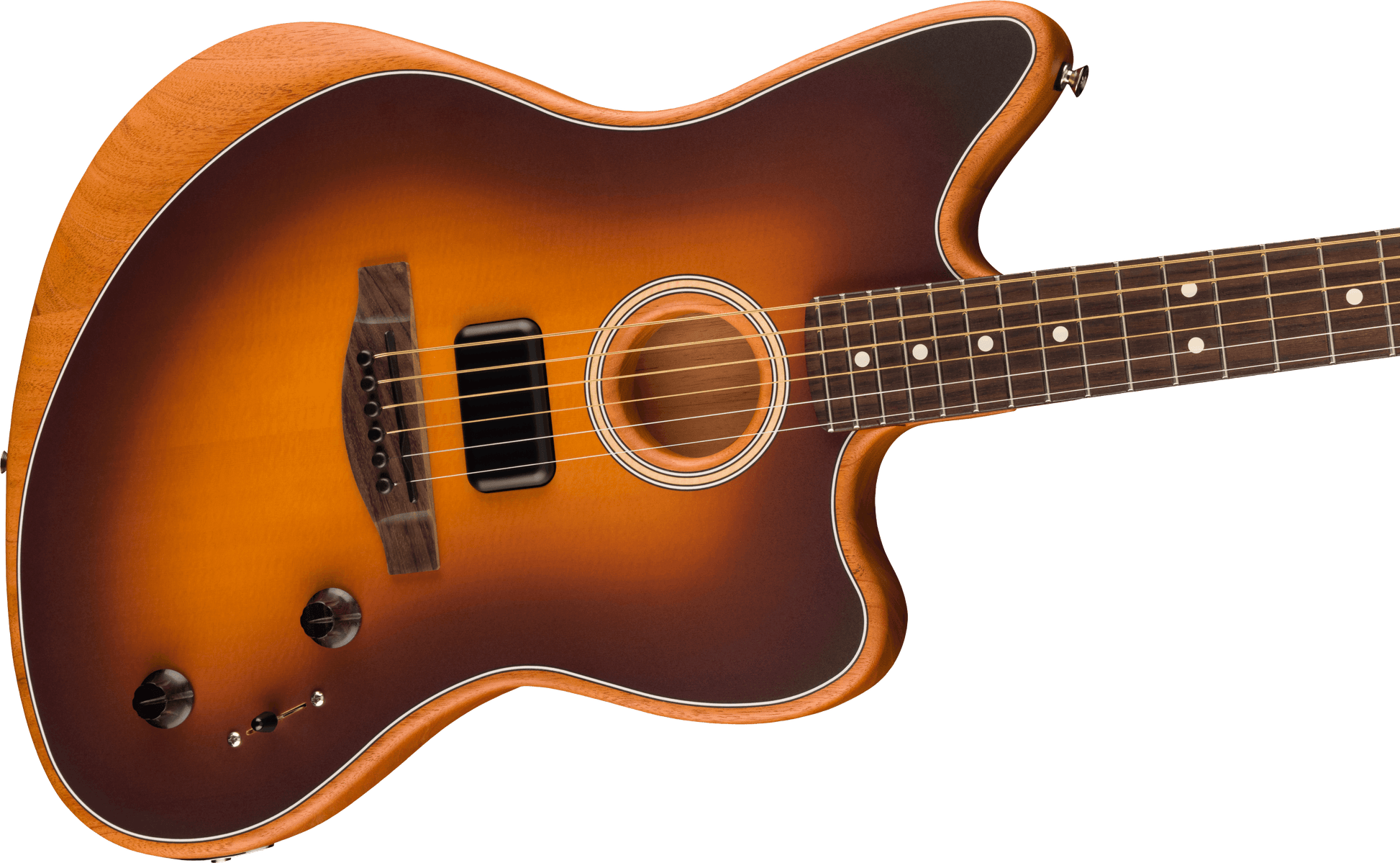 Fender Acoustasonic Player Jazzmaster Hybrid Acoustic Guitar - 2-Color Sunburst-ACOUSTIC GUITAR-Joondalup Music Centre