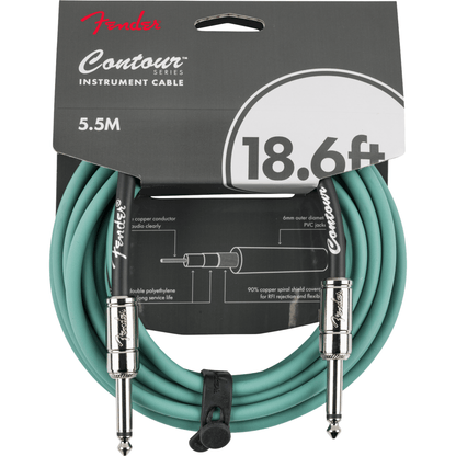Fender Contour Instrument Cable - Sherwood Green - 18.6ft