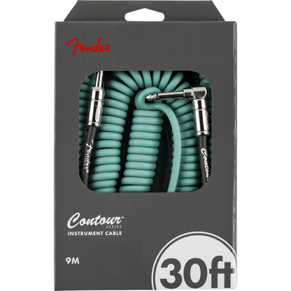 Fender Contour Instrument Cable - Sherwood Green - 30ft