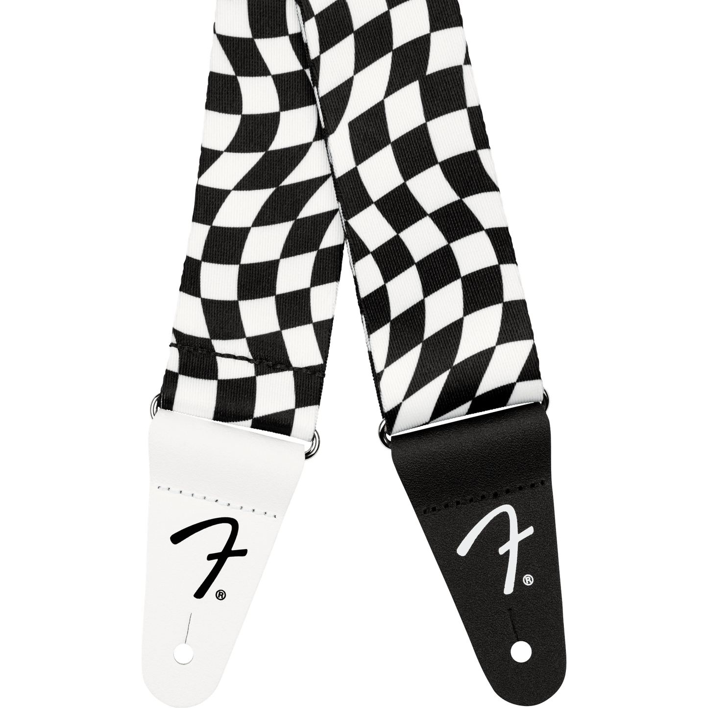 Fender Wavy Checkerboard Polyester Strap - Black/White - Joondalup Music Centre