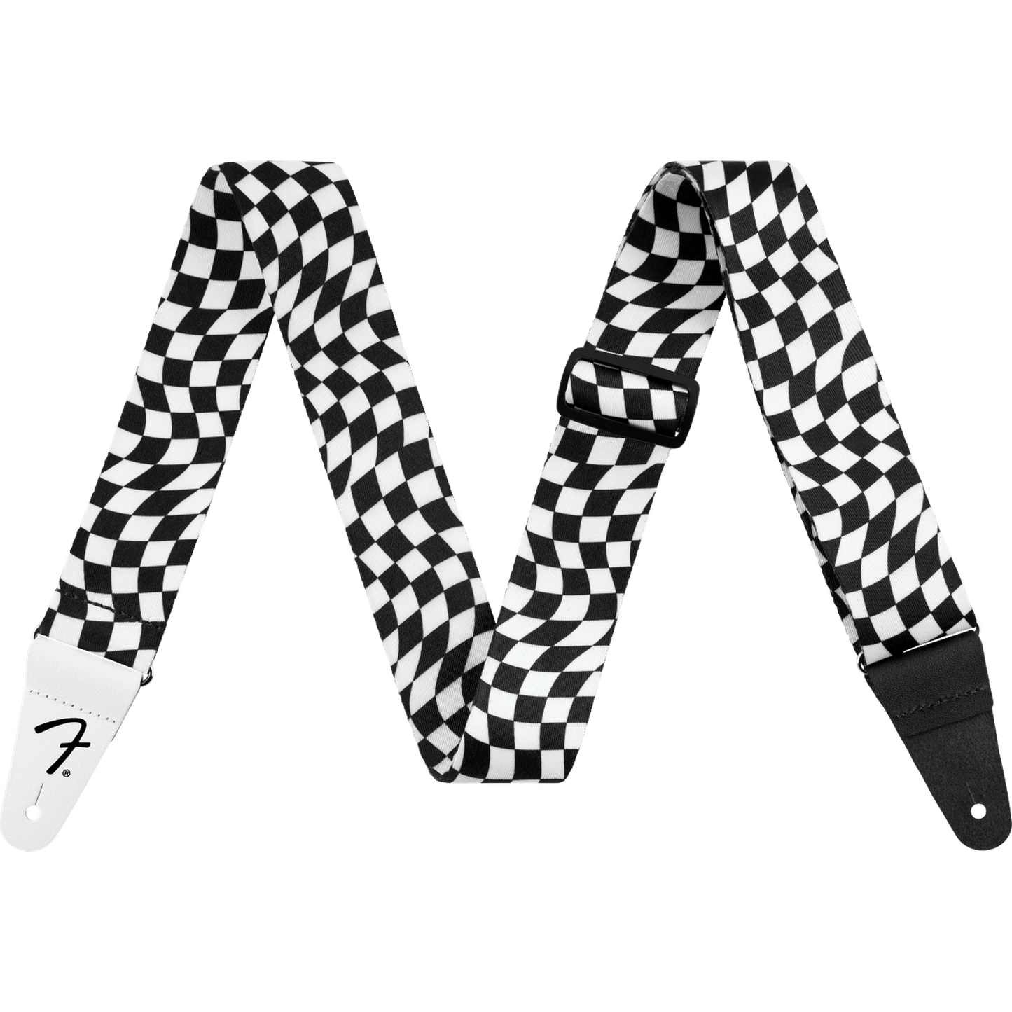 Fender Wavy Checkerboard Polyester Strap - Black/White - Joondalup Music Centre