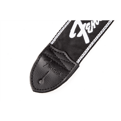 Fender Running Logo Strap - Black/White - Joondalup Music Centre