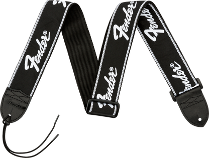 Fender Running Logo Strap - Black/White - Joondalup Music Centre