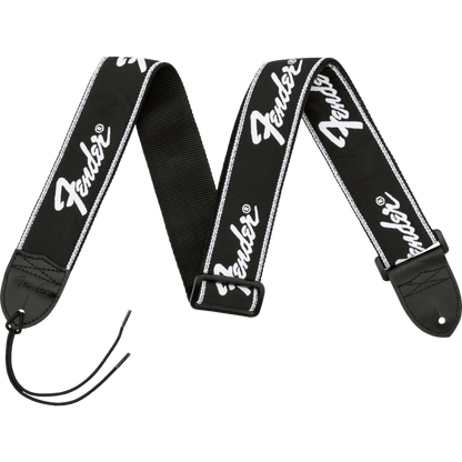 Fender Running Logo Strap - Black/White - Joondalup Music Centre