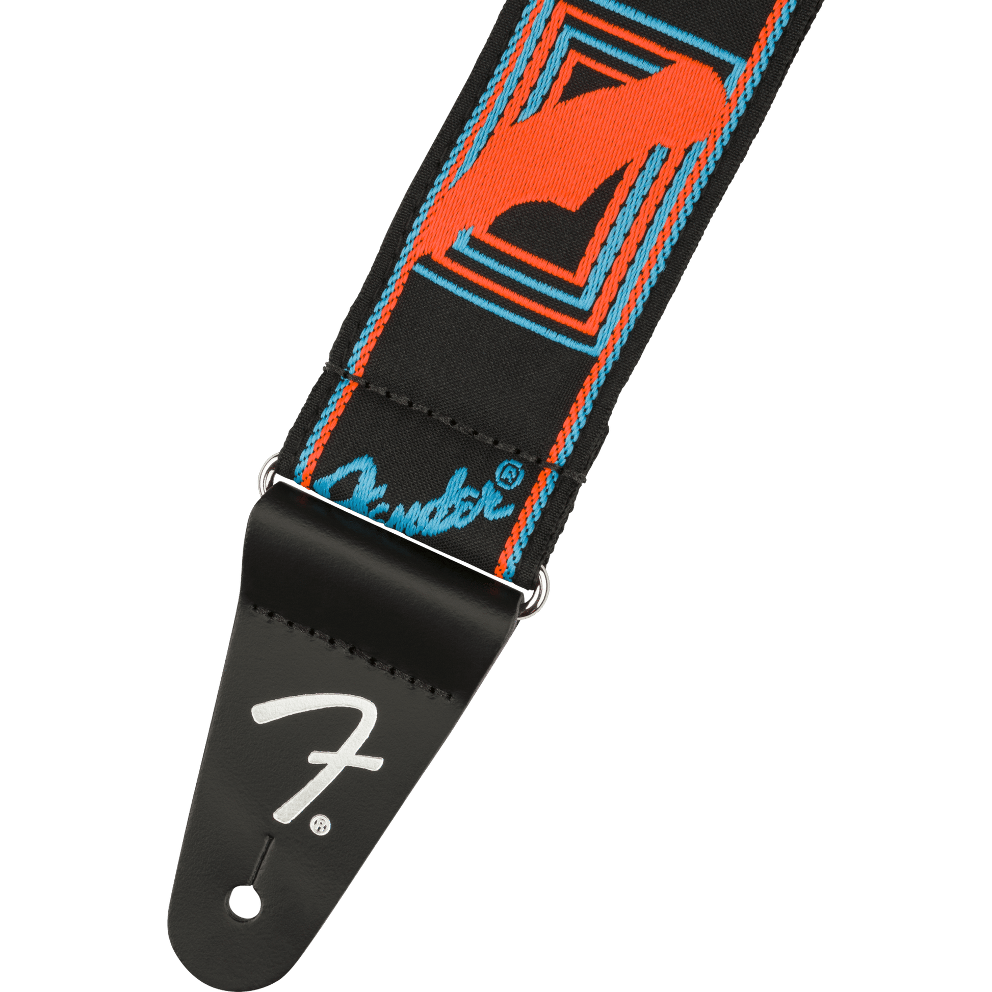 Fender Neon Monogram Strap - Blue/Orange - Joondalup Music Centre