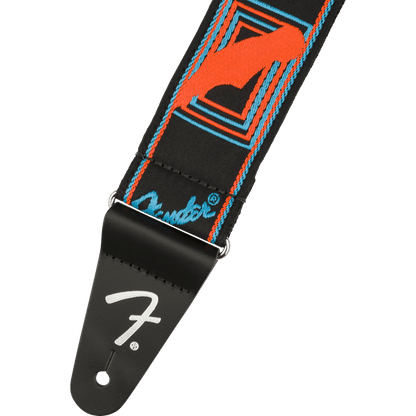 Fender Neon Monogram Strap - Blue/Orange - Joondalup Music Centre