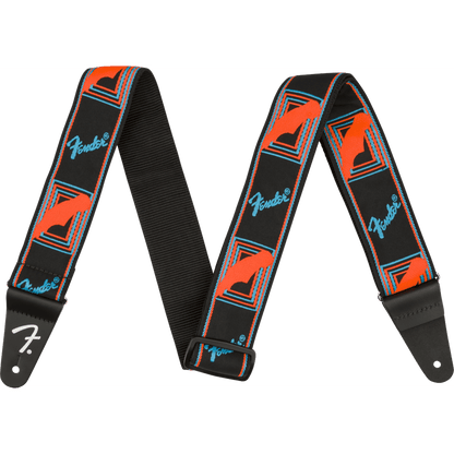 Fender Neon Monogram Strap - Blue/Orange - Joondalup Music Centre