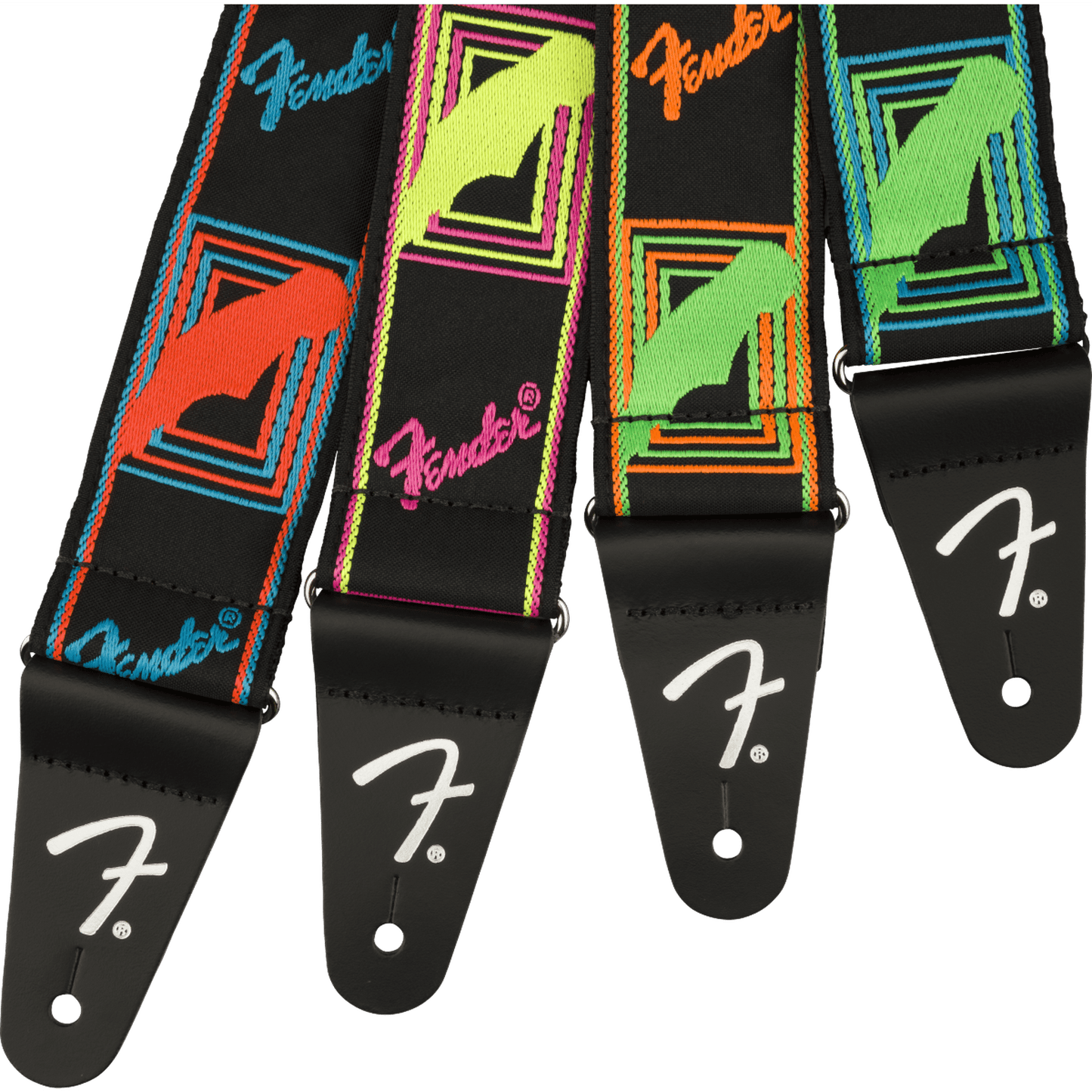 Fender Neon Monogram Strap - Blue/Orange - Joondalup Music Centre