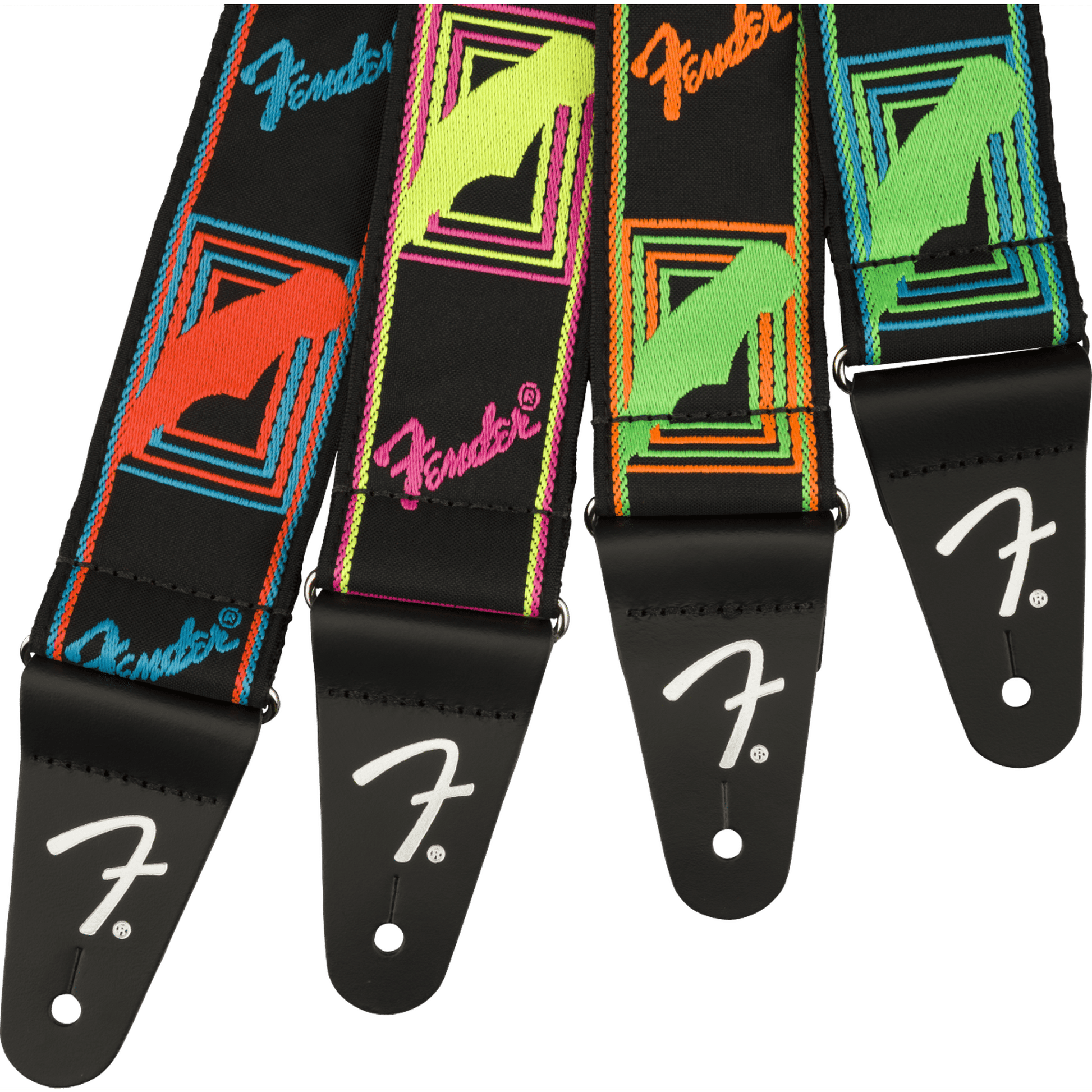 Fender Neon Monogram Strap - Blue/Orange - Joondalup Music Centre