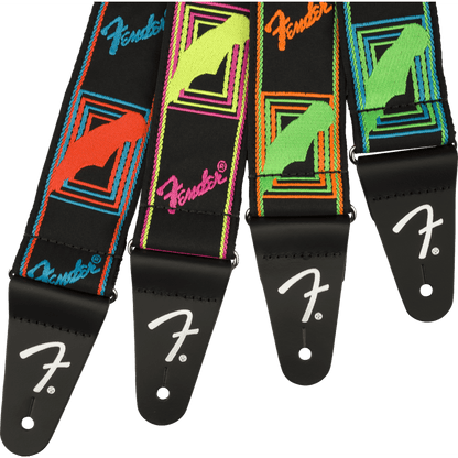 Fender Neon Monogram Strap - Blue/Orange - Joondalup Music Centre