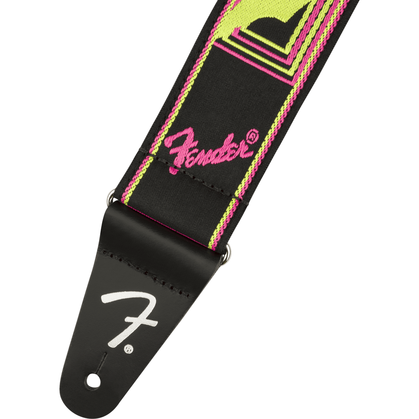 Fender Neon Monogram Strap - Yellow/Pink - Joondalup Music Centre