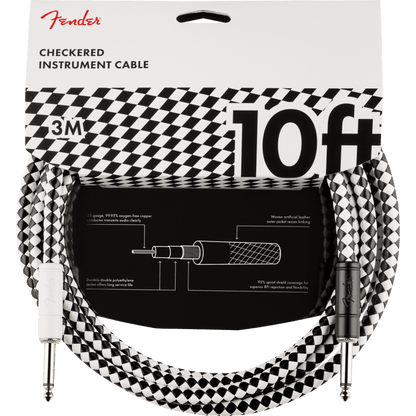 Fender  Pro 10ft Instrument Cable - Checkerboard - Joondalup Music Centre