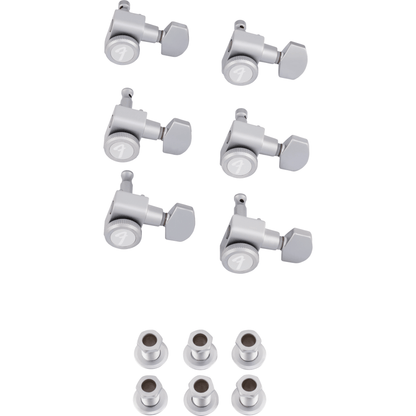 Fender Stratocaster/Telecaster Staggered Locking Tuners - Brushed Chrome (6)