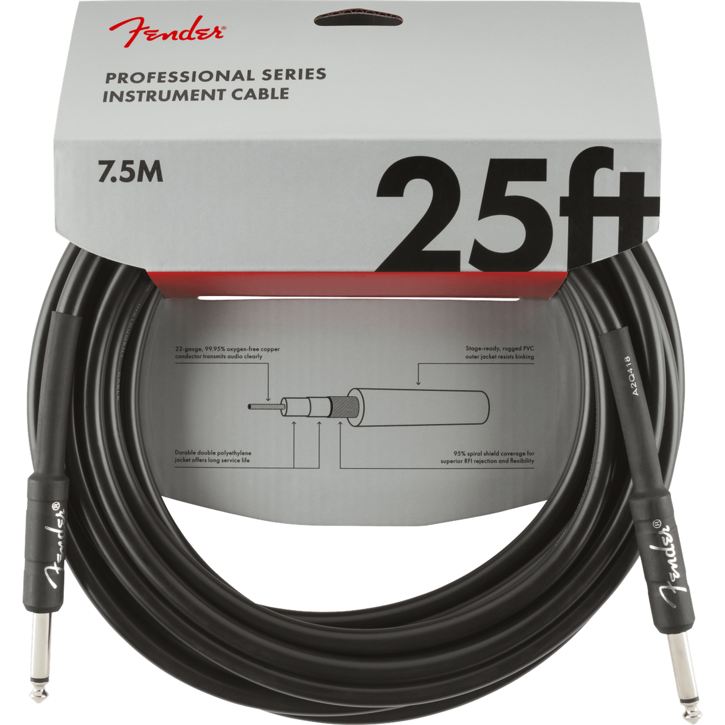 Fender Professional Series Instrument Cable – 25 ft - CABLES & ADAPTORS - [shop-name]