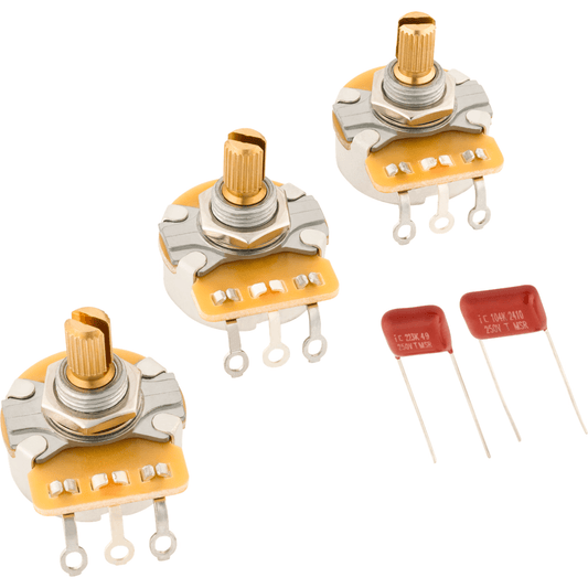 Fender Stratocaster Split Shaft Potentiometer and Capacitor Kit - 3-Pack