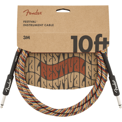 Fender Festival Instrument Cable, Straight/Straight, 10' - Rainbow