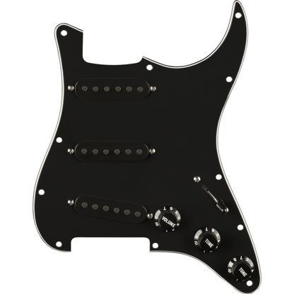 Fender Pre-Wired Strat Pickguard, Pure Vintage '65 w/RWRP Middle, Black 11 Hole PG