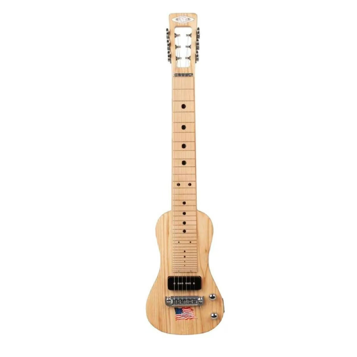 SX Ash Series 6 String Lap Steel W/Deluxe Gig Bag & Adjustable Steel Legs - Natural Satin