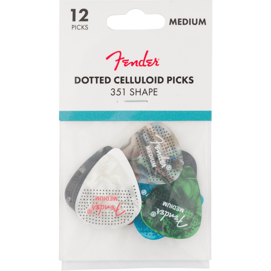 Fender 351 Dotted Celluloid Guitar Picks 12-Pack - Medium