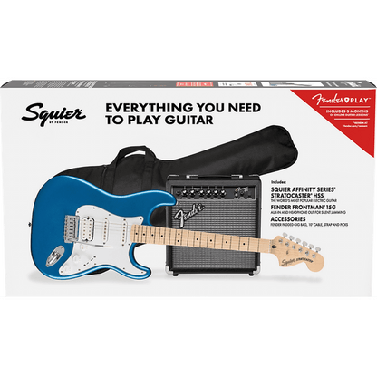 Squier Affinity Stratocaster HSS Electric Guitar Pack - Lake Placid Blue - Joondalup Music Centre