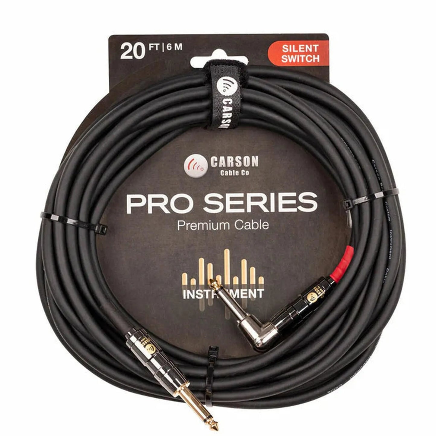 Carson CSW20SL Pro Series Silent Switch Instrument Cable S/RA - 20ft