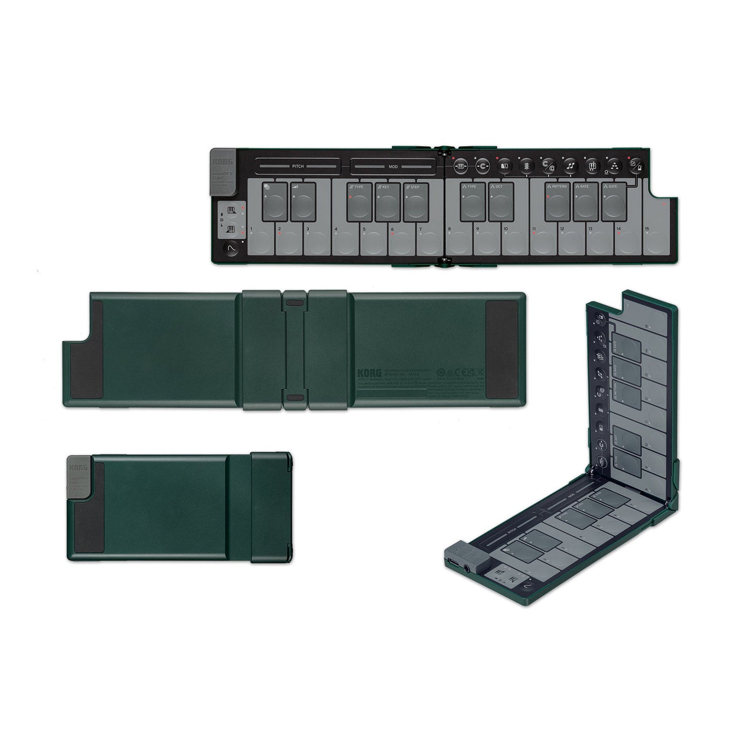 Korg nanoKEY Fold 25-Key Foldable MIDI Keyboard - Alpine Green - MIDI - [shop-name]