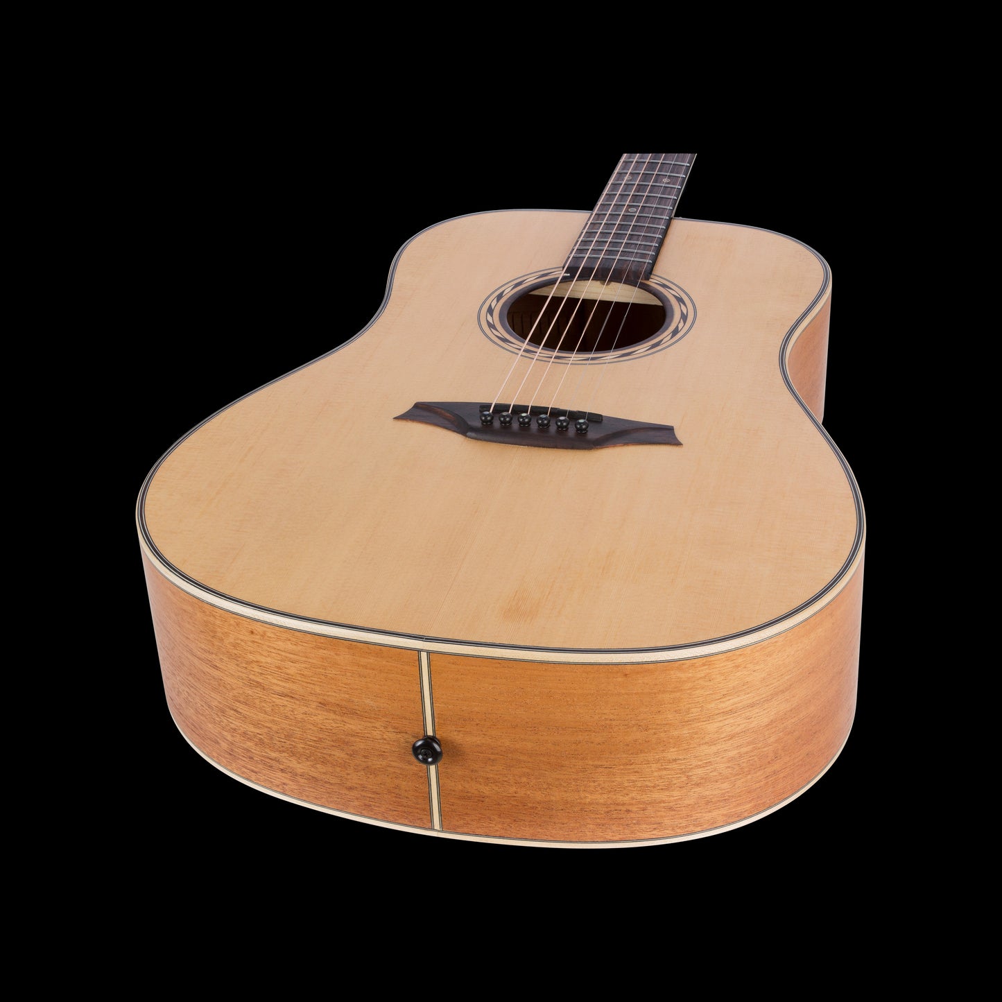 Bromo Tahoma Dreadnought Acoustic Guitar - Spruce Top body close up