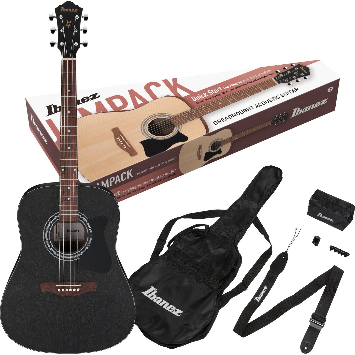 Ibanez V54NJPWK Acoustic Guitar - Weathered Black From Joondalup Music Centre 7