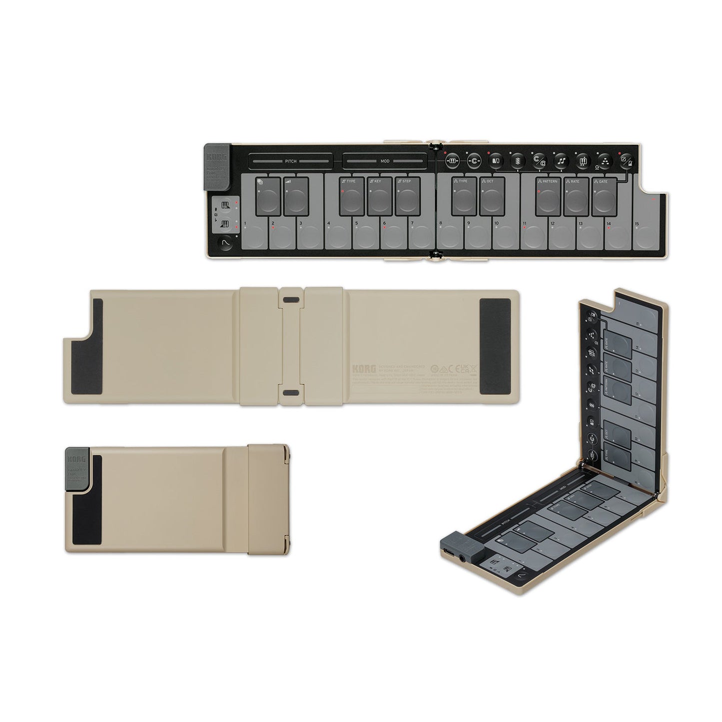 Korg nanoKEY Fold 25-Key Foldable MIDI Keyboard - Sand Beige - MIDI - [shop-name]