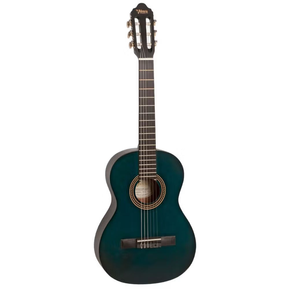 Valencia VC202TBU 1/2 Size Classical Guitar - Transparent Blue Satin