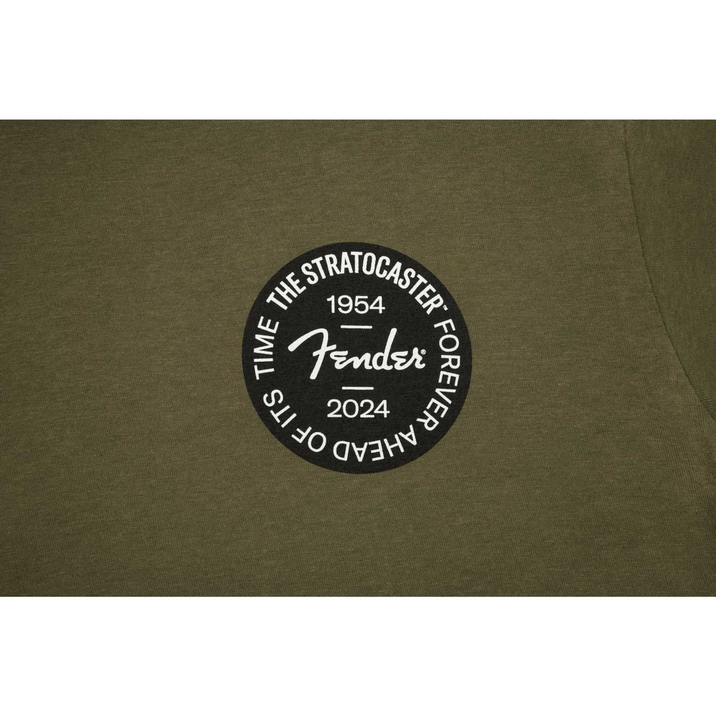 Fender Stratocaster 70th Anniversary Badge T-Shirt Olive - Large - APPAREL - [shop-name]