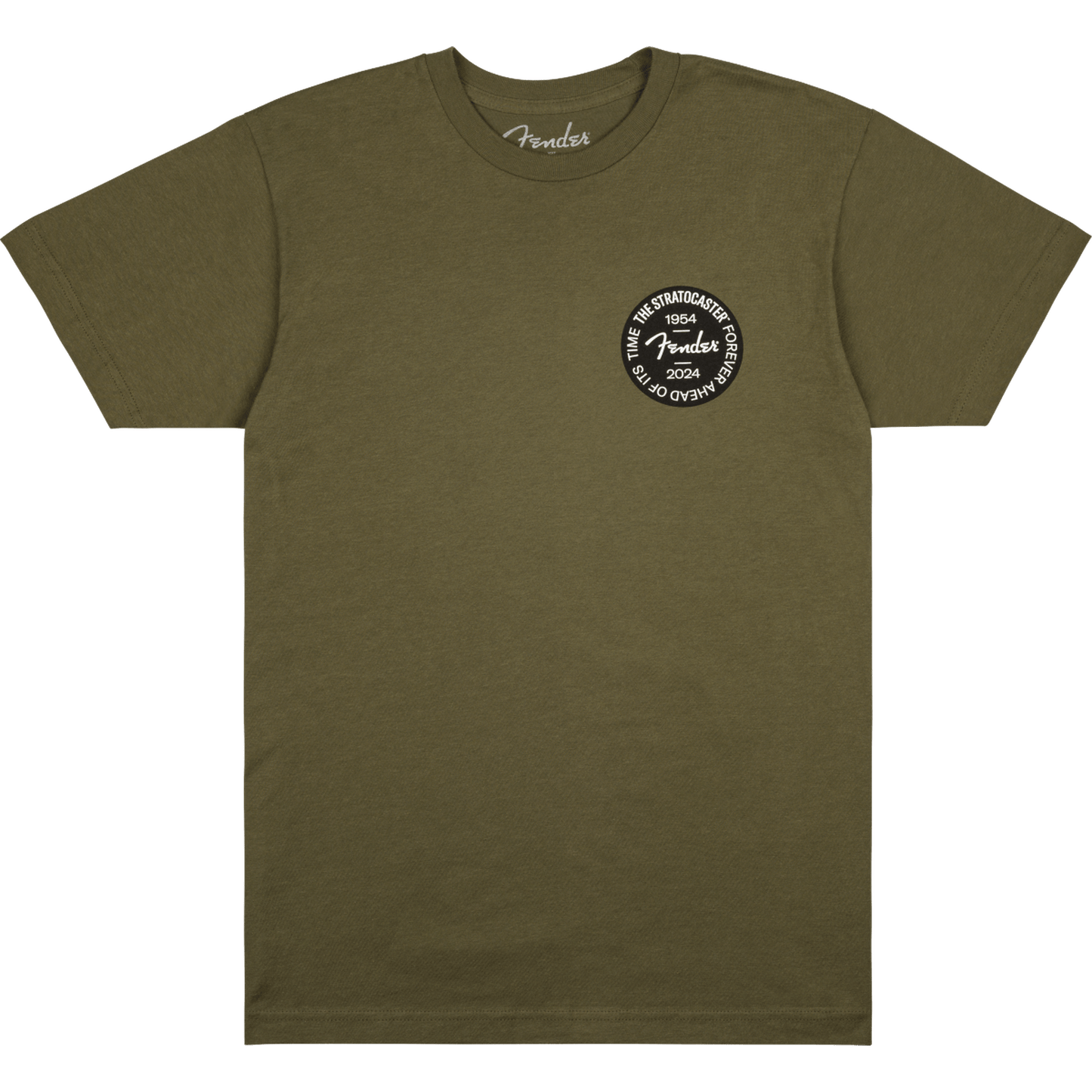 Fender Stratocaster 70th Anniversary Badge T-Shirt Olive - Large - APPAREL - [shop-name]