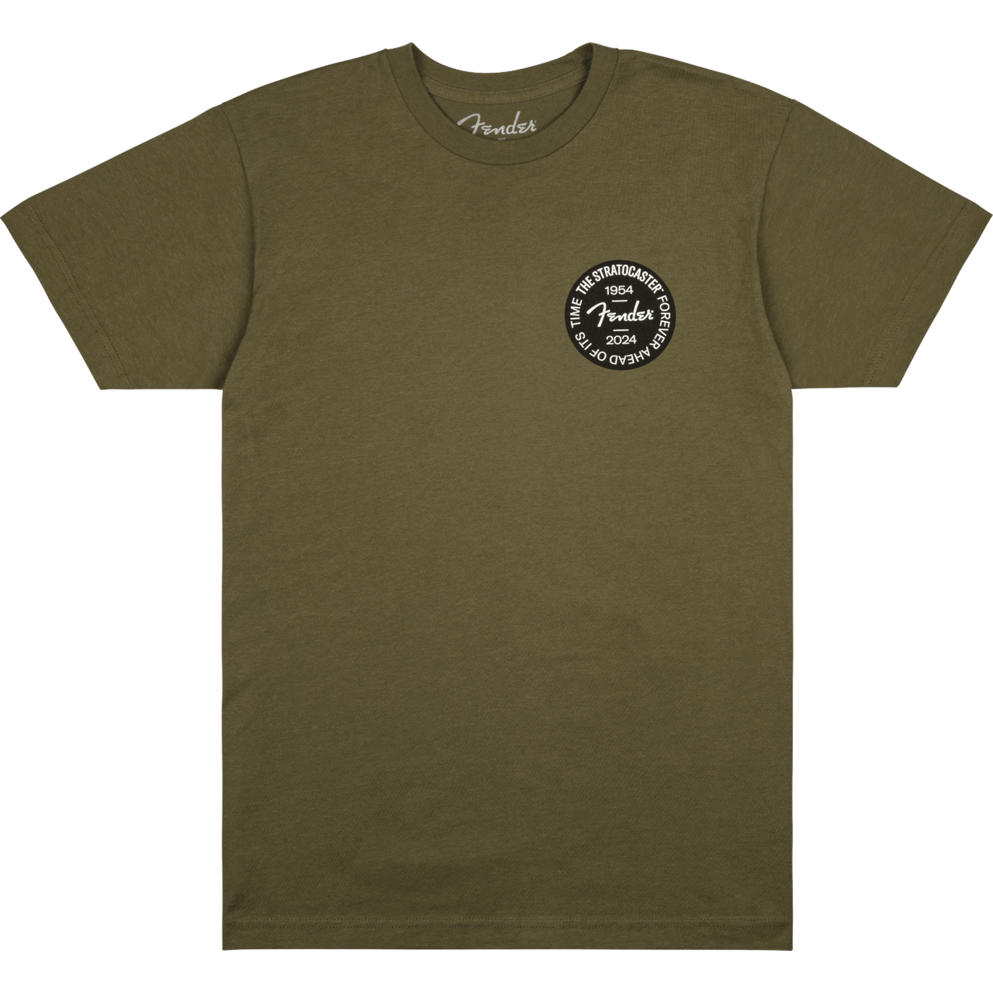 Fender Stratocaster 70th Anniversary Badge T-Shirt Olive - Large - APPAREL - [shop-name]