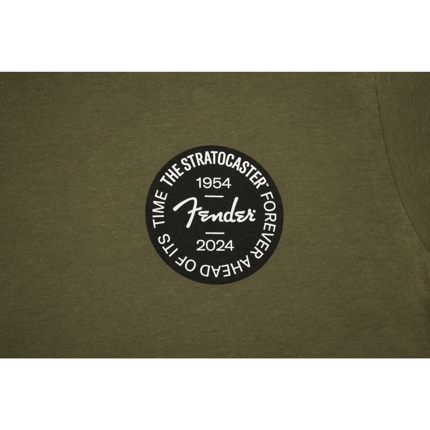 Fender Stratocaster 70th Anniversary Badge Tee, Olive, XL