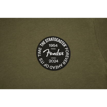 Fender Stratocaster 70th Anniversary Badge Tee, Olive, XL