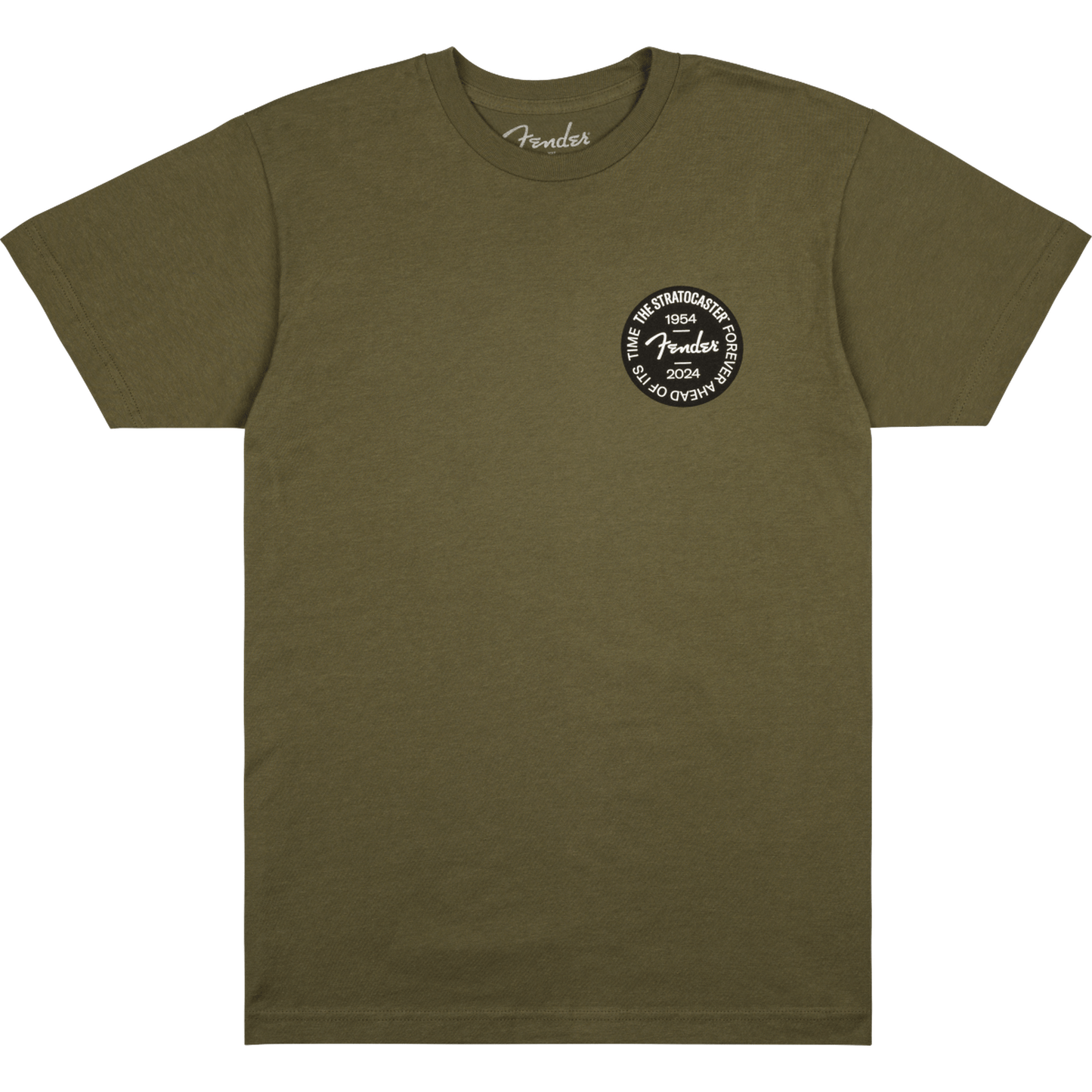 Fender Stratocaster 70th Anniversary Badge Tee, Olive, XL