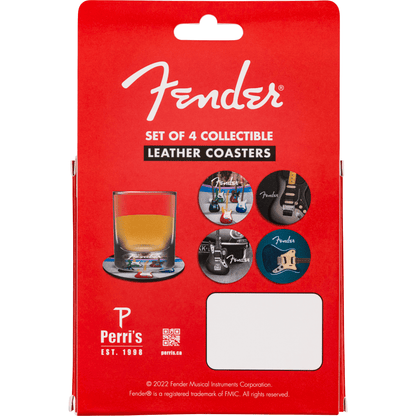 Fender Guitars Coasters, 4-Pack, Multi-Color Leather