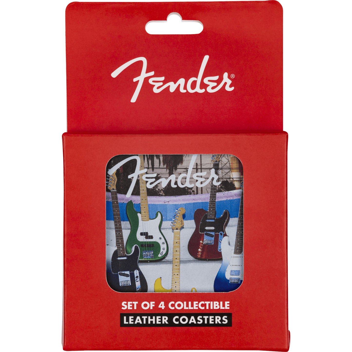 Fender Guitars Coasters, 4-Pack, Multi-Color Leather