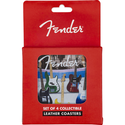 Fender Guitars Coasters, 4-Pack, Multi-Color Leather