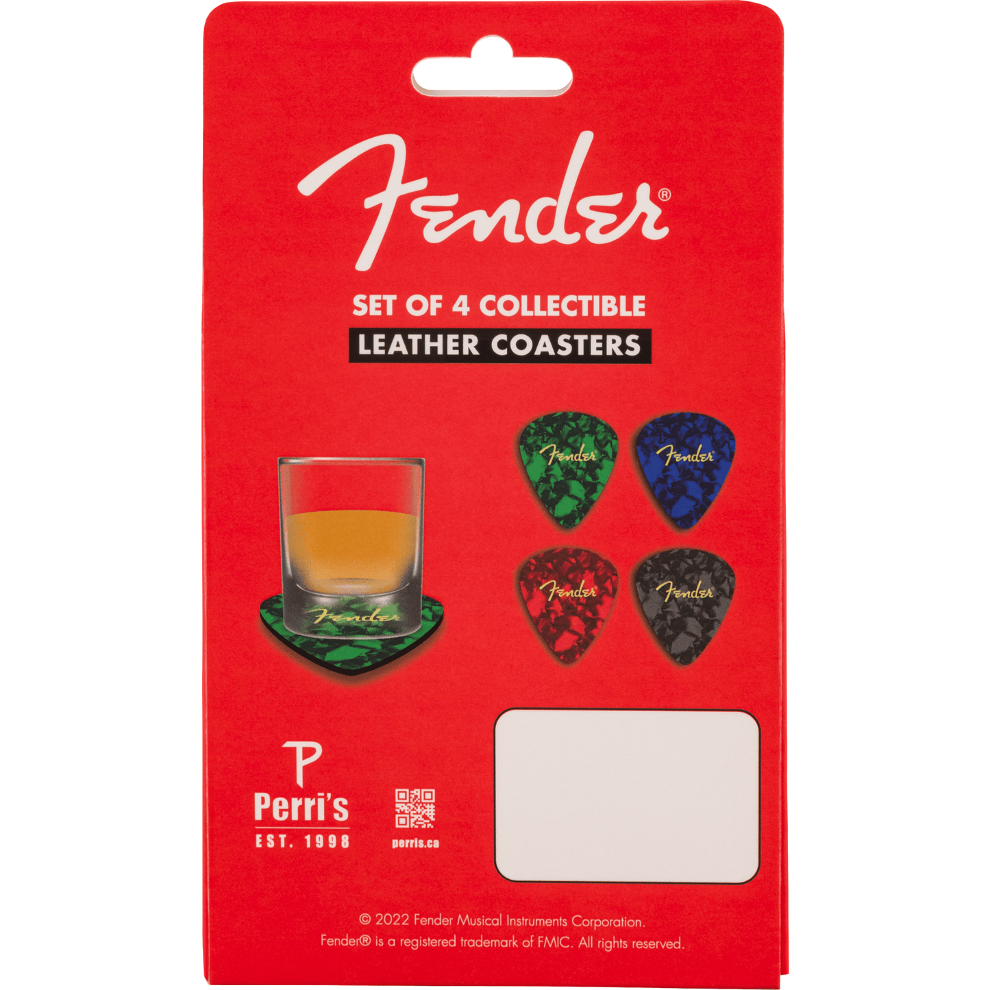 Fender Pick Shape Logo Coasters, 4-Pack, Multi-Color