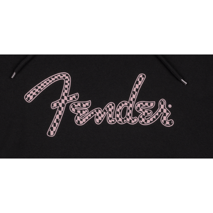 Fender Spaghetti Logo Wavy Checker Hoodie - Pink Checker - XL