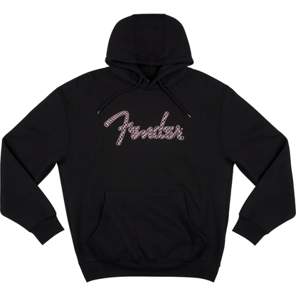 Fender Spaghetti Logo Wavy Checker Hoodie - Pink Checker - XL