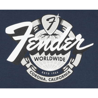 Fender 'World Wide' Tee T-Shirt Navy - Large