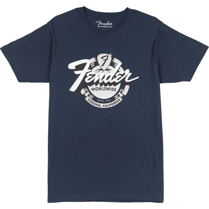 Fender 'World Wide' Tee T-Shirt Navy - Large