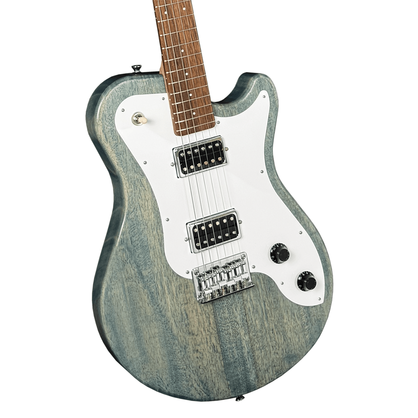 Pratley DVR Single Cutaway Solid Qld Blue Fig Body Electric Guitar - Denim Blue