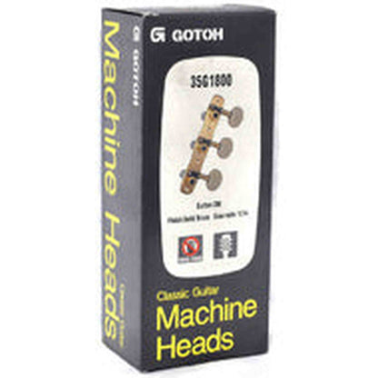Gotoh 35G1800 Classical Guitar Tuning Machines on Decorative Plate in Solid Brass Finish (3+3)