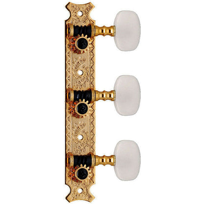 Gotoh 35G620 Classical Guitar Tuning Machines on Decorative Plate in Gold Finish (3+3)