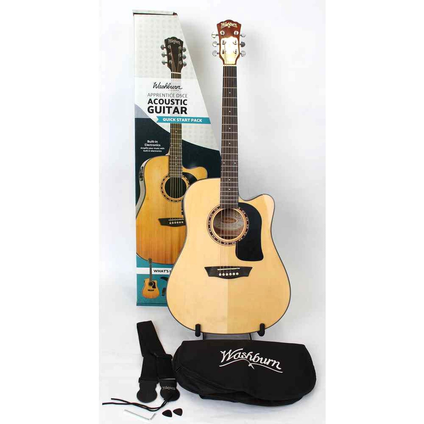 Washburn AD5CE Acoustic Guitar Pack - Natural - Joondalup Music Centre