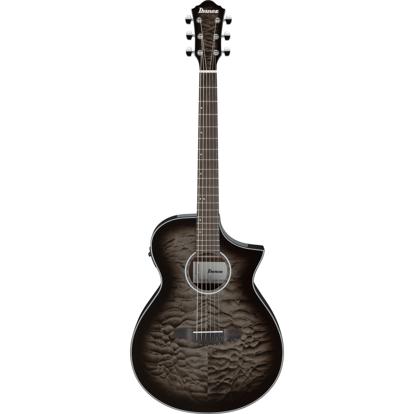 Ibanez AEWC16QA Auditorium Acoustic Guitar - Transparent Black Sunburst